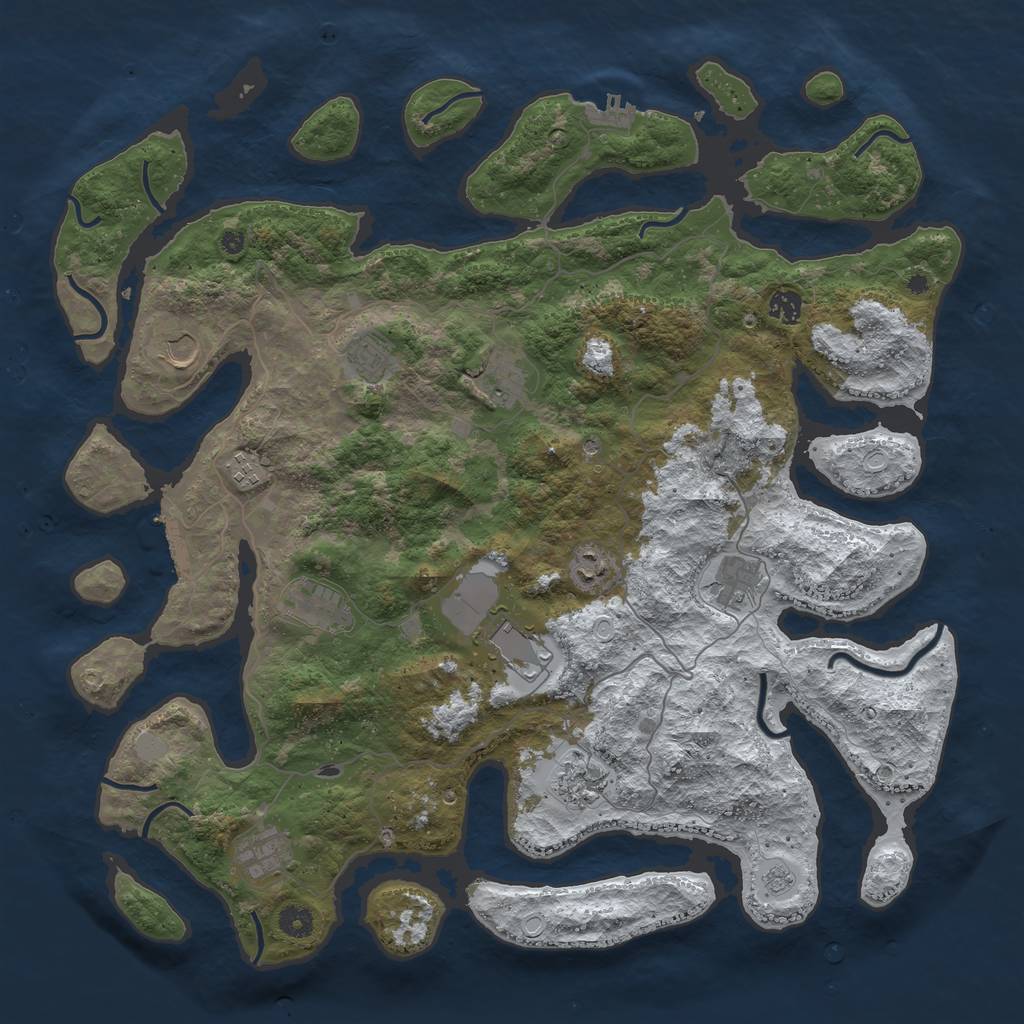 Rust Map: Procedural Map, Size: 4500, Seed: 208765002, 20 Monuments