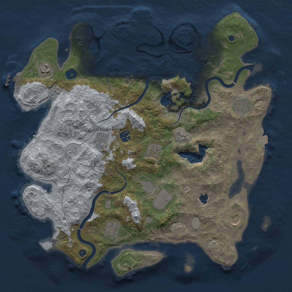 Rust Map: Procedural Map, Size: 4000, Seed: 695738515, 15 Monuments