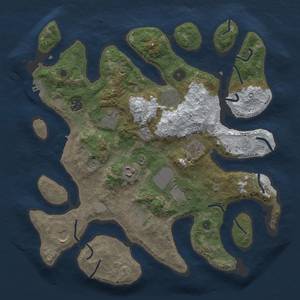 Thumbnail Rust Map: Procedural Map, Size: 3700, Seed: 1806380758, 18 Monuments