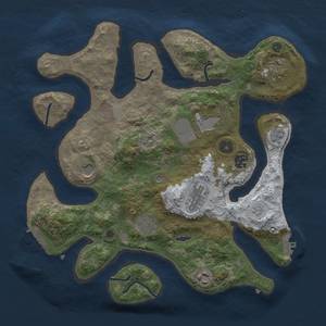 Thumbnail Rust Map: Procedural Map, Size: 3500, Seed: 1352386366, 17 Monuments