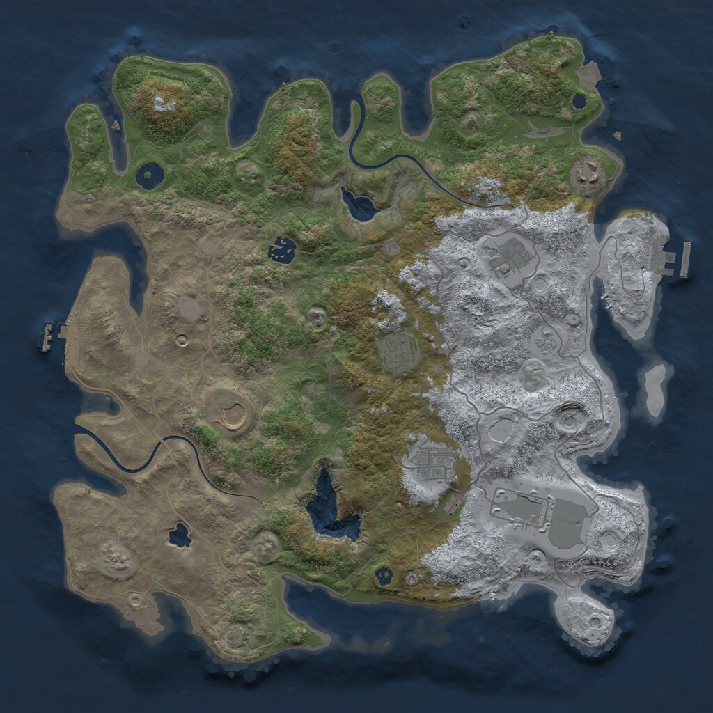 Rust Map: Procedural Map, Size: 4000, Seed: 193380737, 13 Monuments