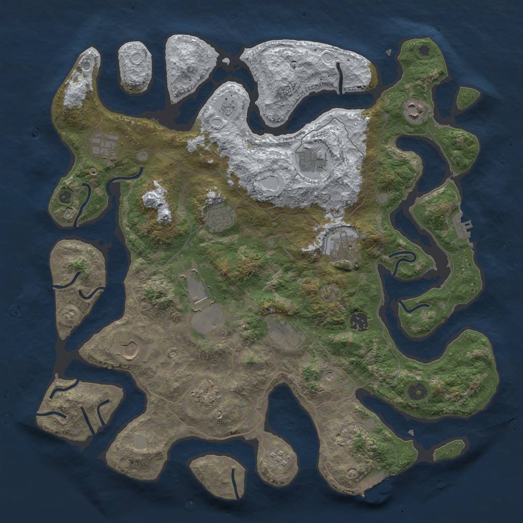Rust Map: Procedural Map, Size: 4250, Seed: 2040839685, 20 Monuments
