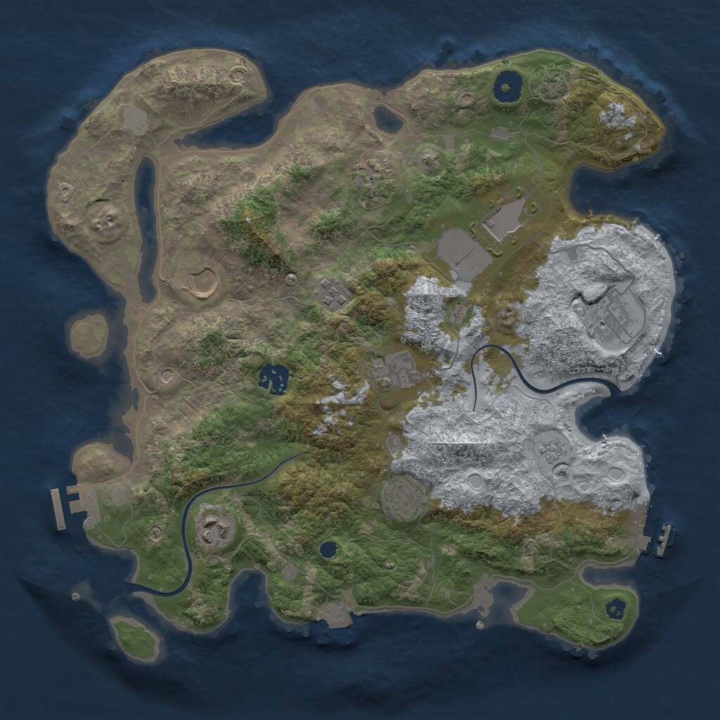 Rust Map: Procedural Map, Size: 3500, Seed: 67681984, 15 Monuments
