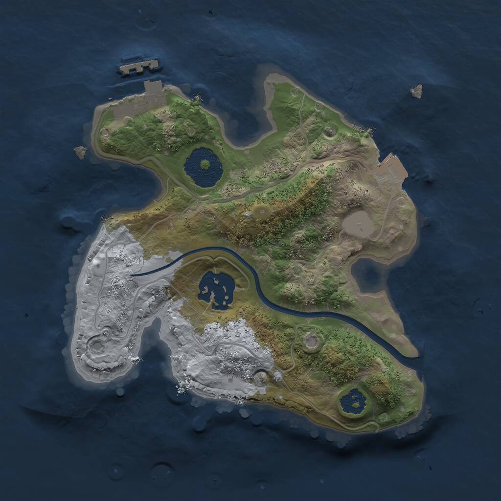 Rust Map: Procedural Map, Size: 2000, Seed: 194, 3 Monuments