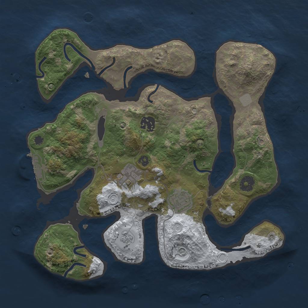 Rust Map: Procedural Map, Size: 3000, Seed: 1342369, 11 Monuments