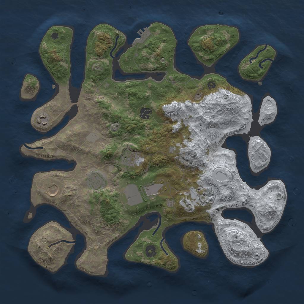 Rust Map: Procedural Map, Size: 3800, Seed: 540942206, 15 Monuments