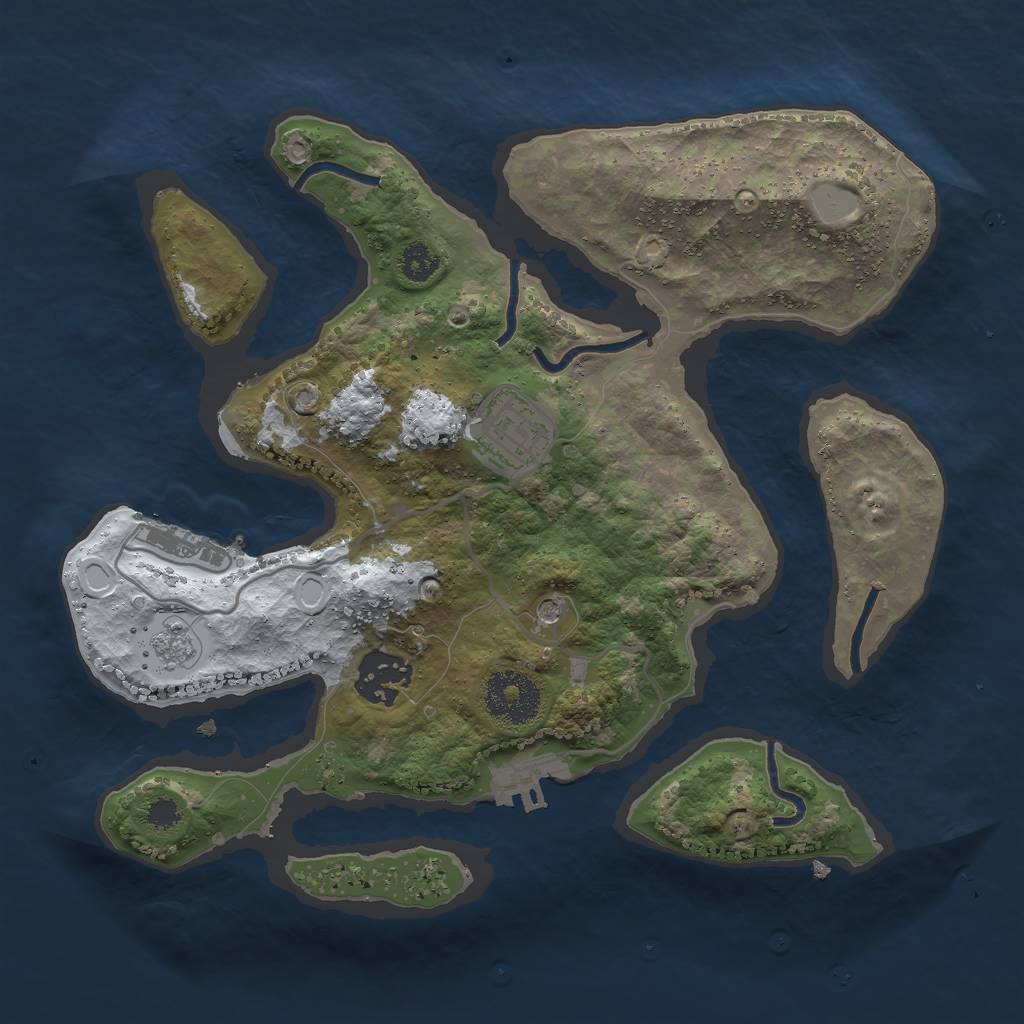 Rust Map: Procedural Map, Size: 2800, Seed: 37845, 11 Monuments