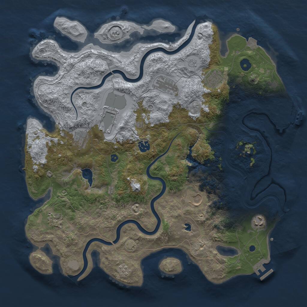 Rust Map: Procedural Map, Size: 4000, Seed: 684379, 15 Monuments