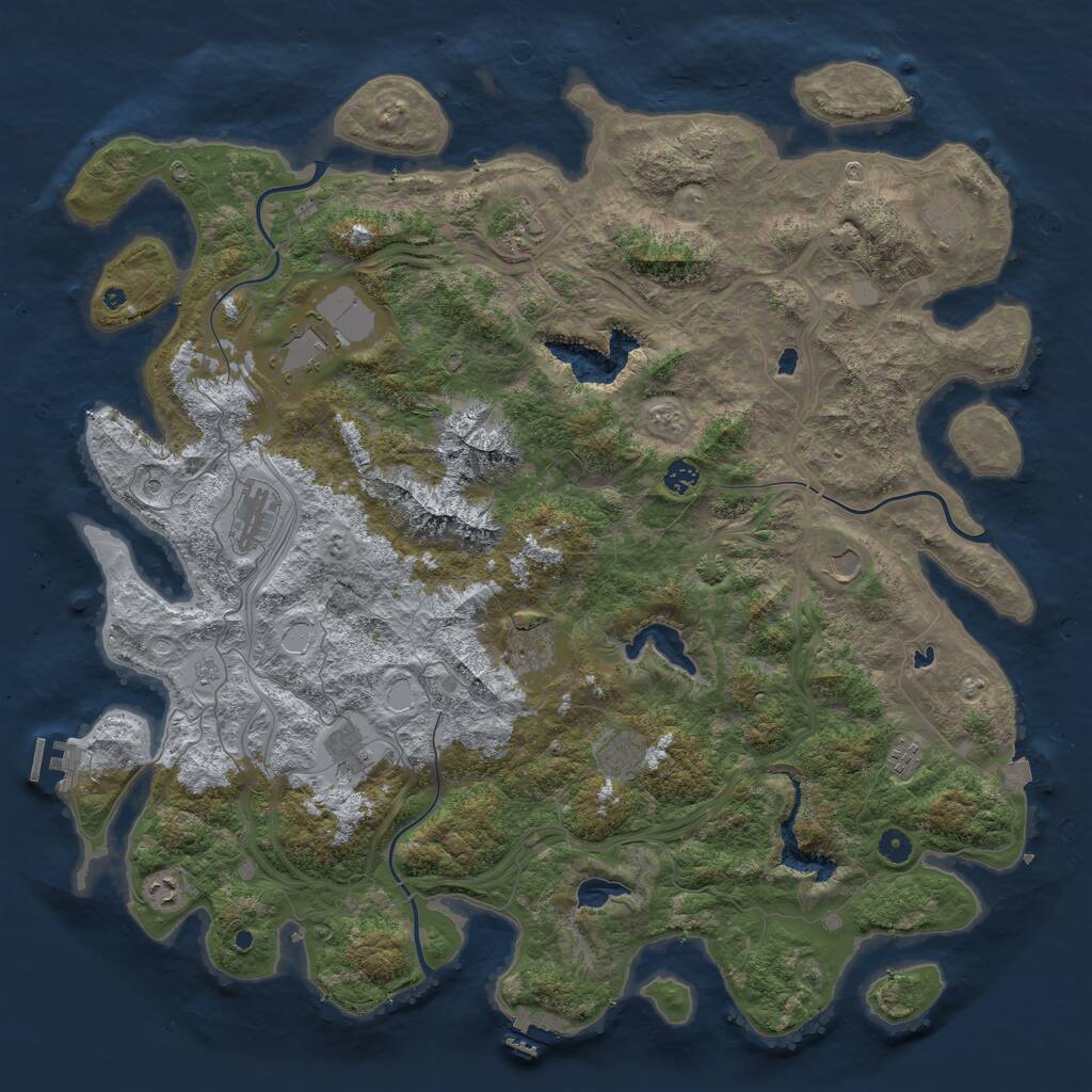 Rust Map: Procedural Map, Size: 5000, Seed: 46920, 17 Monuments