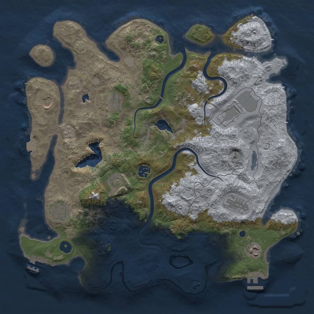 Rust Map: Procedural Map, Size: 4000, Seed: 2217979, 16 Monuments