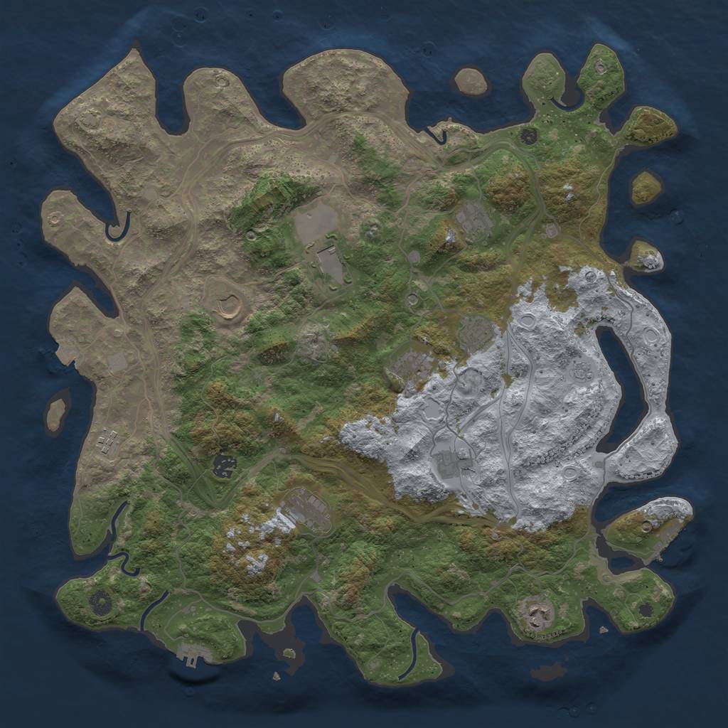 Rust Map: Procedural Map, Size: 4500, Seed: 1900891, 18 Monuments