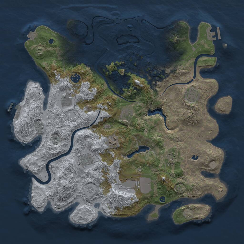 Rust Map: Procedural Map, Size: 4000, Seed: 334, 15 Monuments