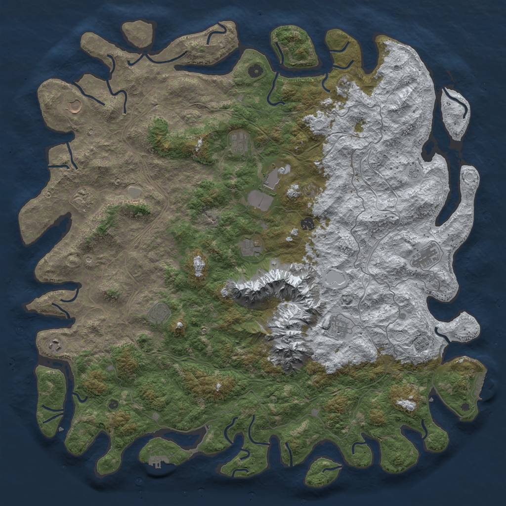 Rust Map: Procedural Map, Size: 5500, Seed: 75395632, 20 Monuments