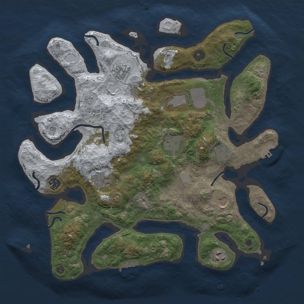 Rust Map: Procedural Map, Size: 3900, Seed: 620052021, 17 Monuments