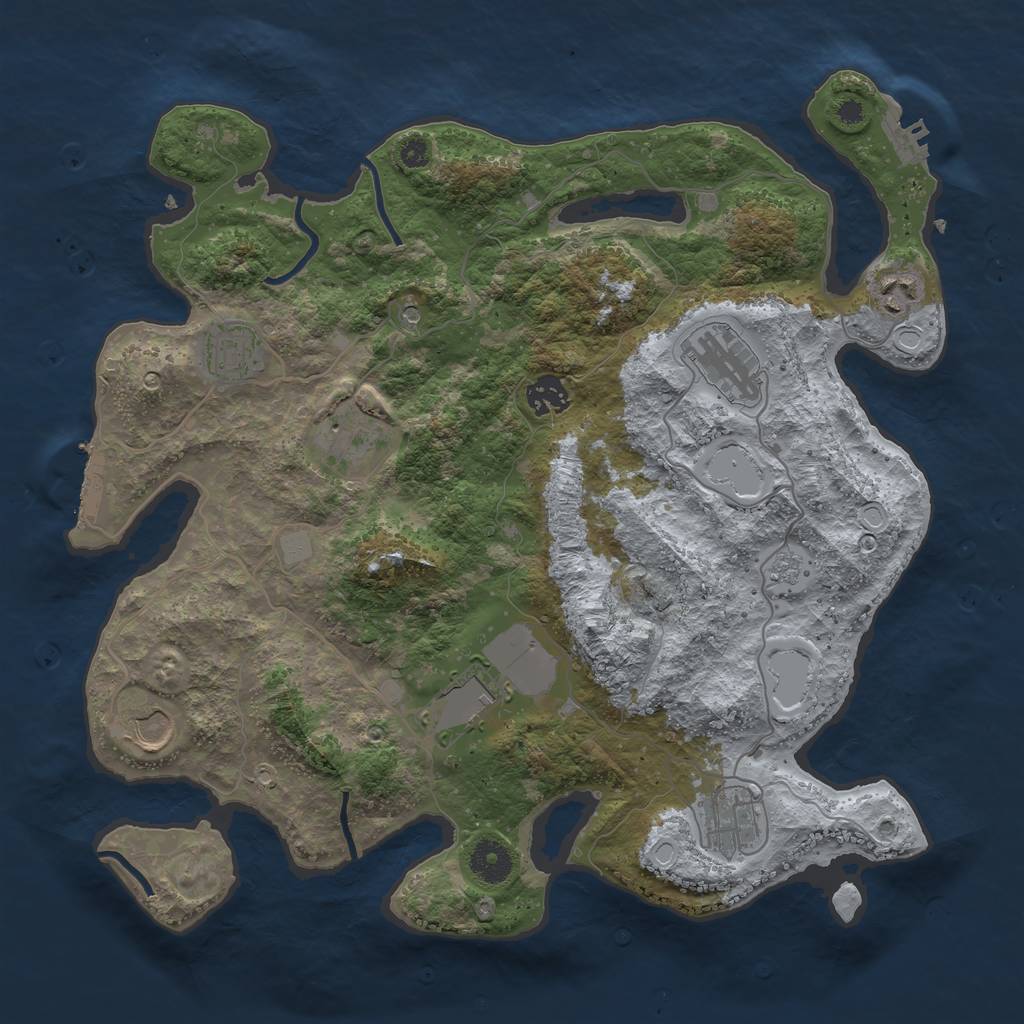 Rust Map: Procedural Map, Size: 3700, Seed: 1688635183, 15 Monuments