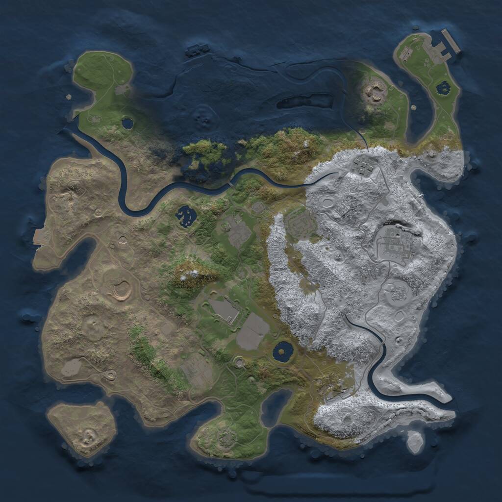 Rust Map: Procedural Map, Size: 3700, Seed: 1688635183, 16 Monuments