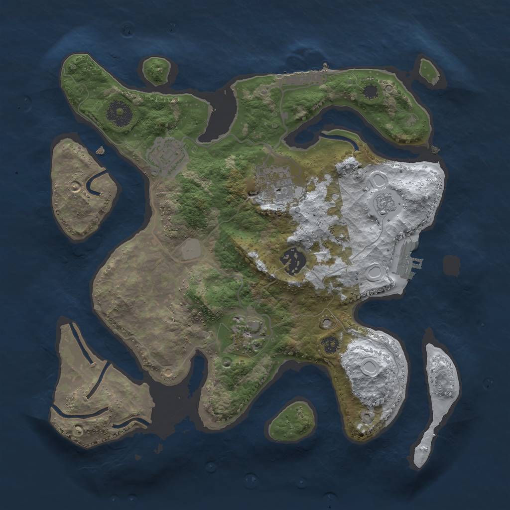 Rust Map: Procedural Map, Size: 3000, Seed: 144796806, 12 Monuments