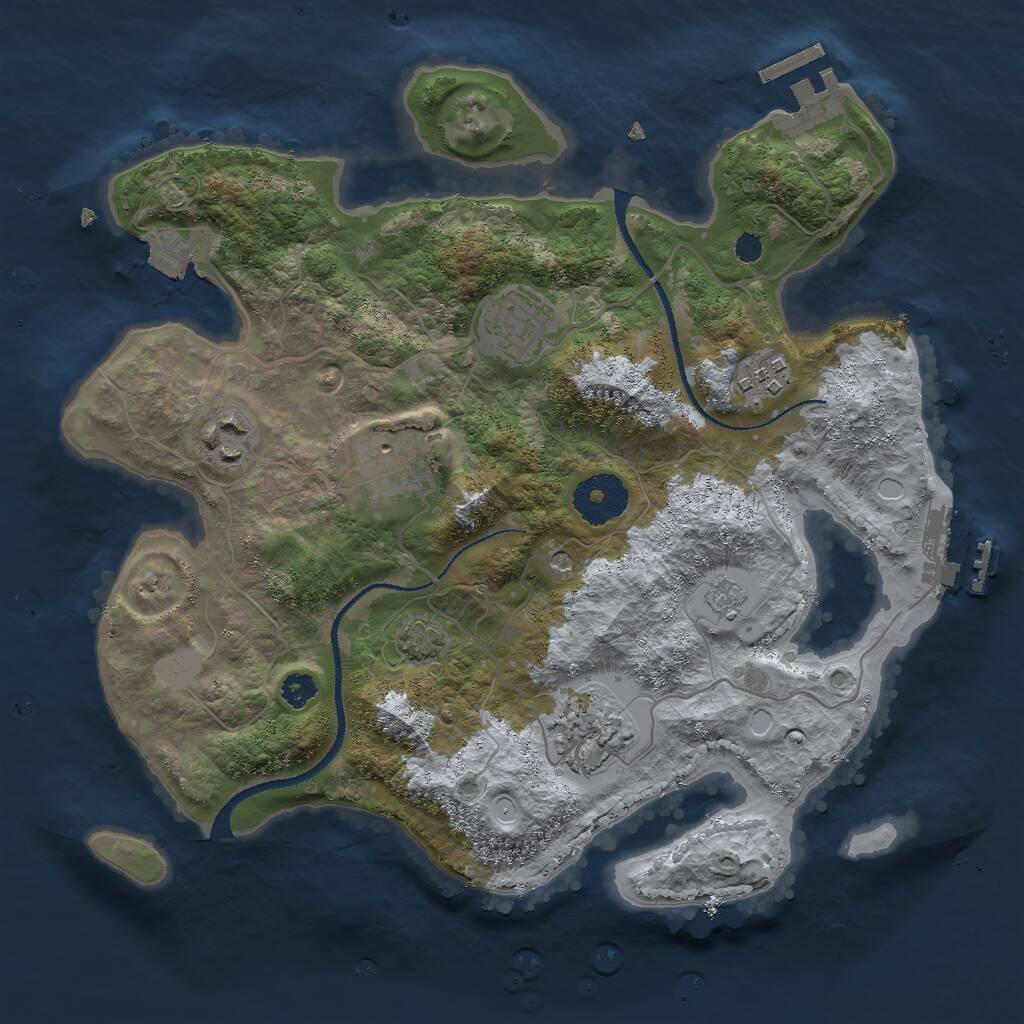 Rust Map: Procedural Map, Size: 3000, Seed: 78453, 11 Monuments