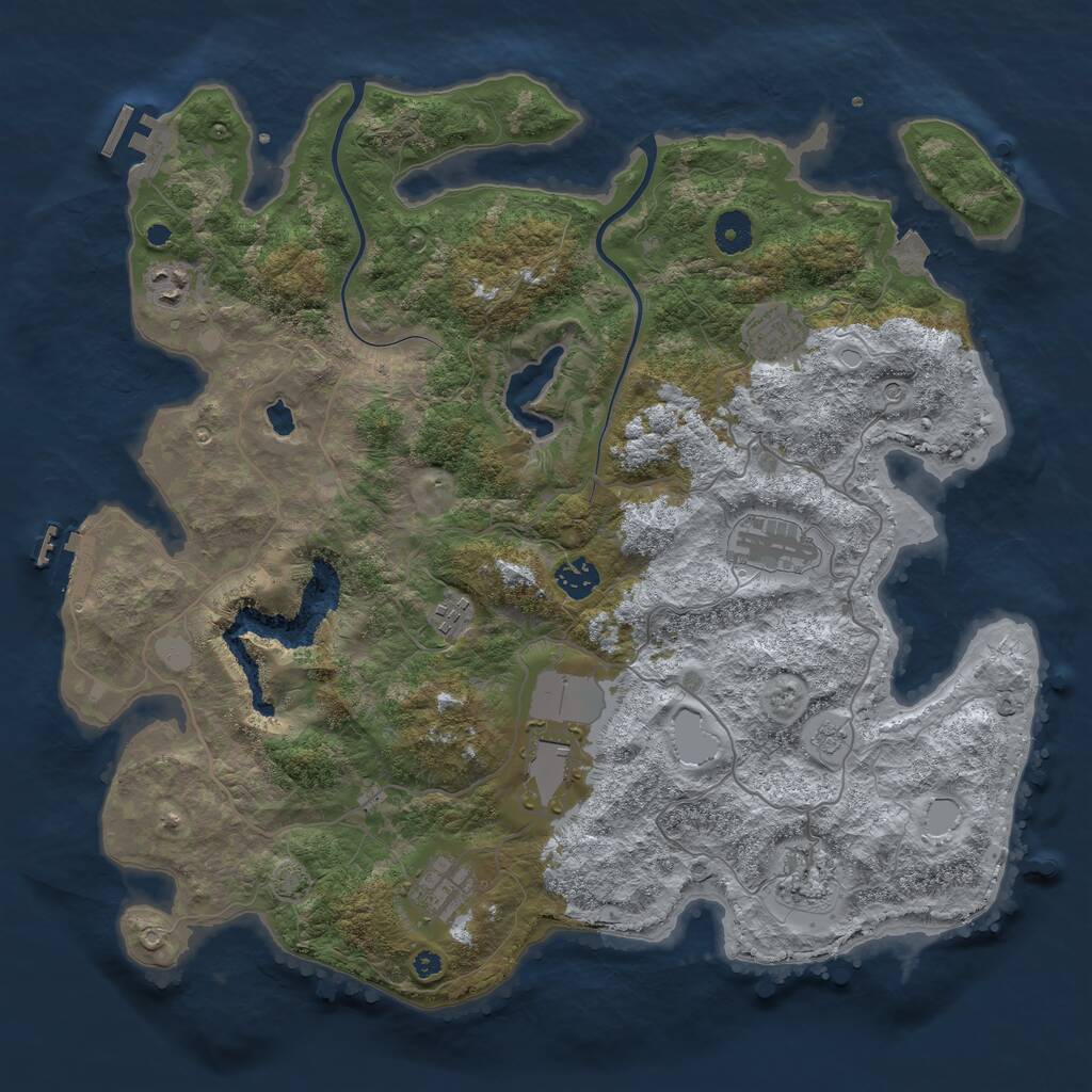 Rust Map: Procedural Map, Size: 4000, Seed: 6274072, 14 Monuments