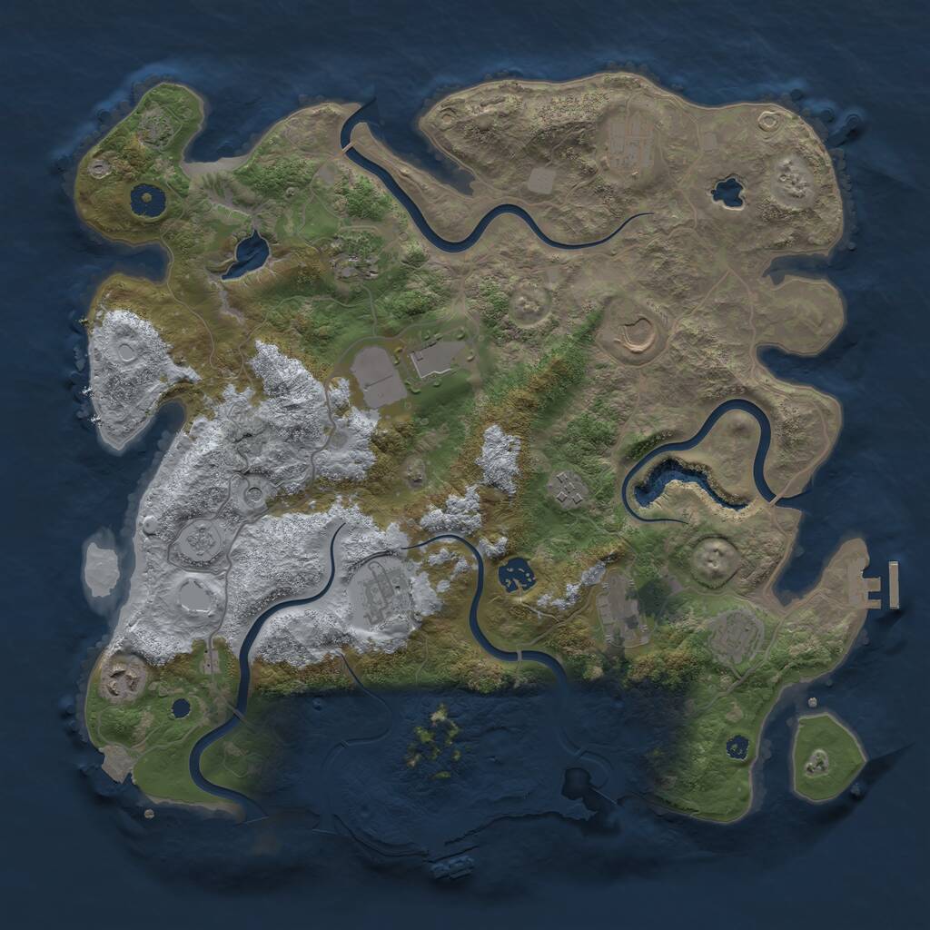 Rust Map: Procedural Map, Size: 4000, Seed: 1480151688, 16 Monuments