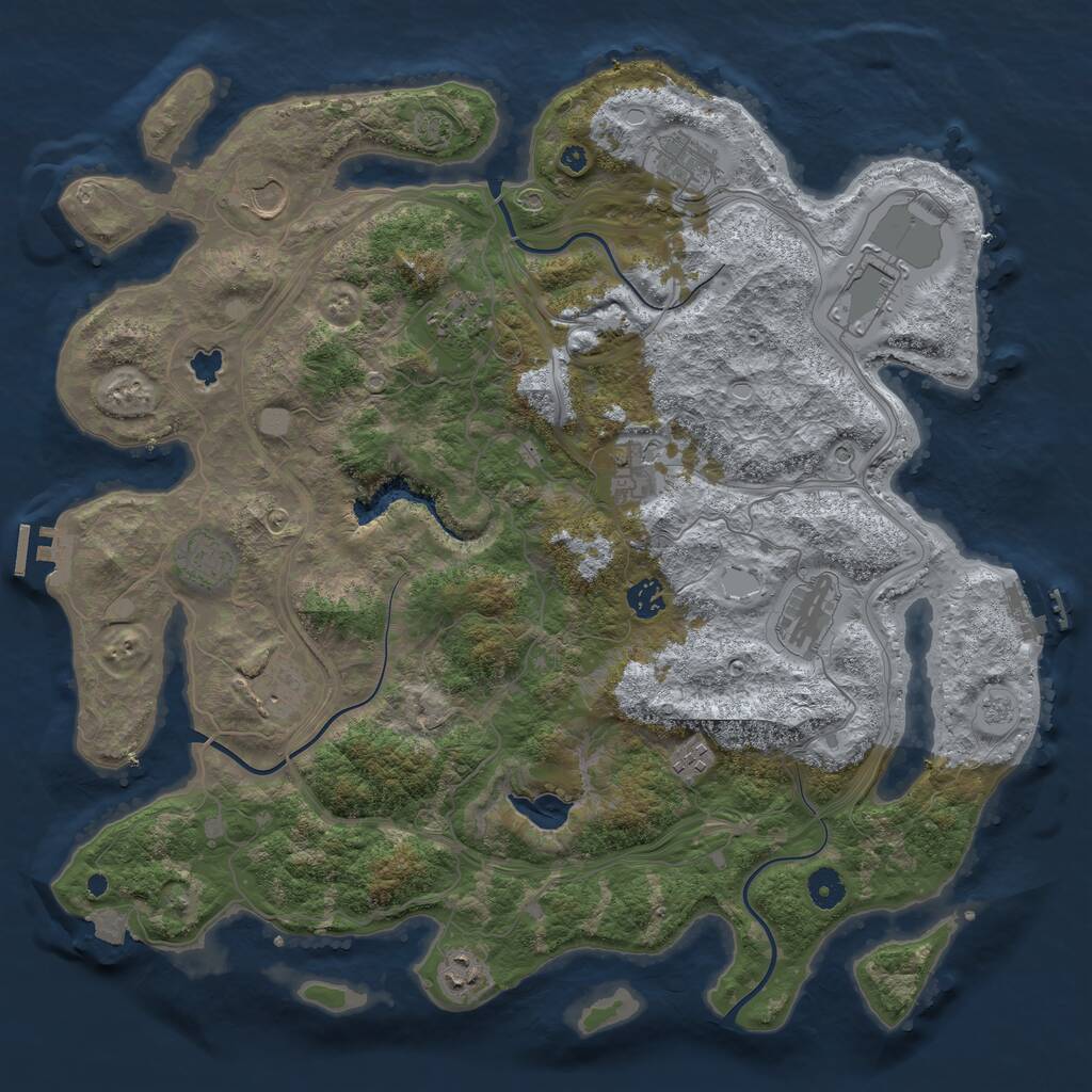 Rust Map: Procedural Map, Size: 4250, Seed: 411040410, 17 Monuments