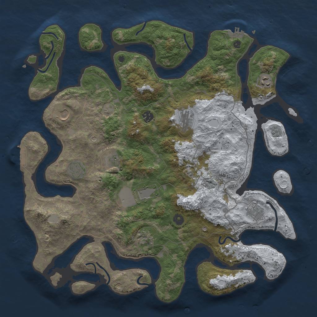 Rust Map: Procedural Map, Size: 4300, Seed: 22122020, 19 Monuments