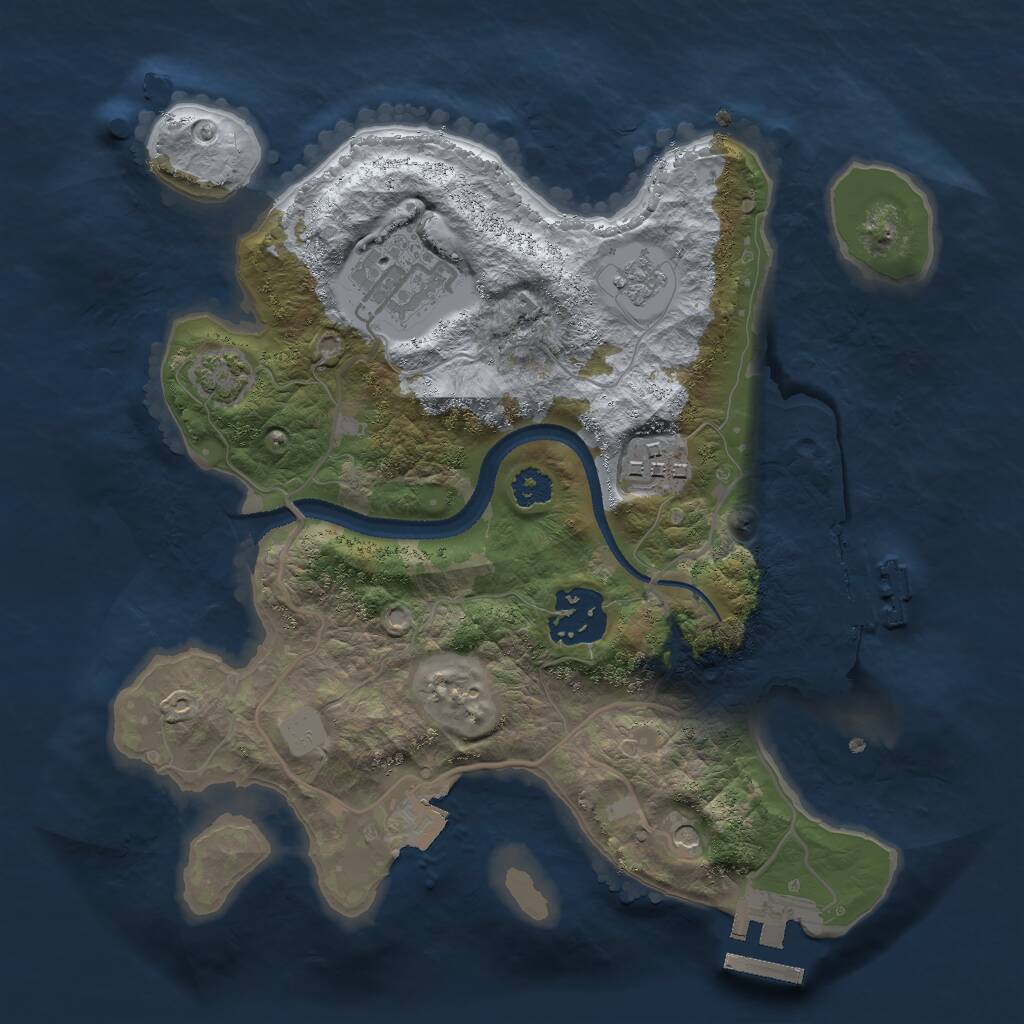 Rust Map: Procedural Map, Size: 2600, Seed: 353, 9 Monuments