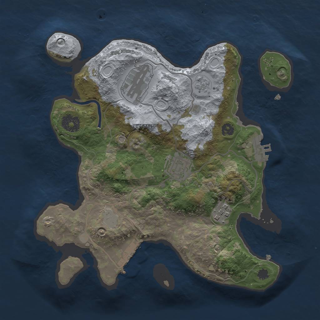 Rust Map: Procedural Map, Size: 2600, Seed: 353, 9 Monuments