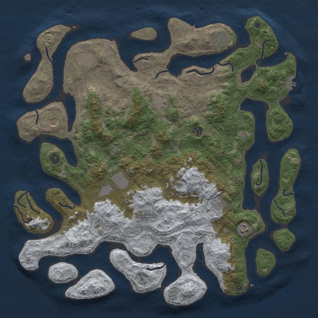 Rust Map: Procedural Map, Size: 4800, Seed: 576183462, 20 Monuments