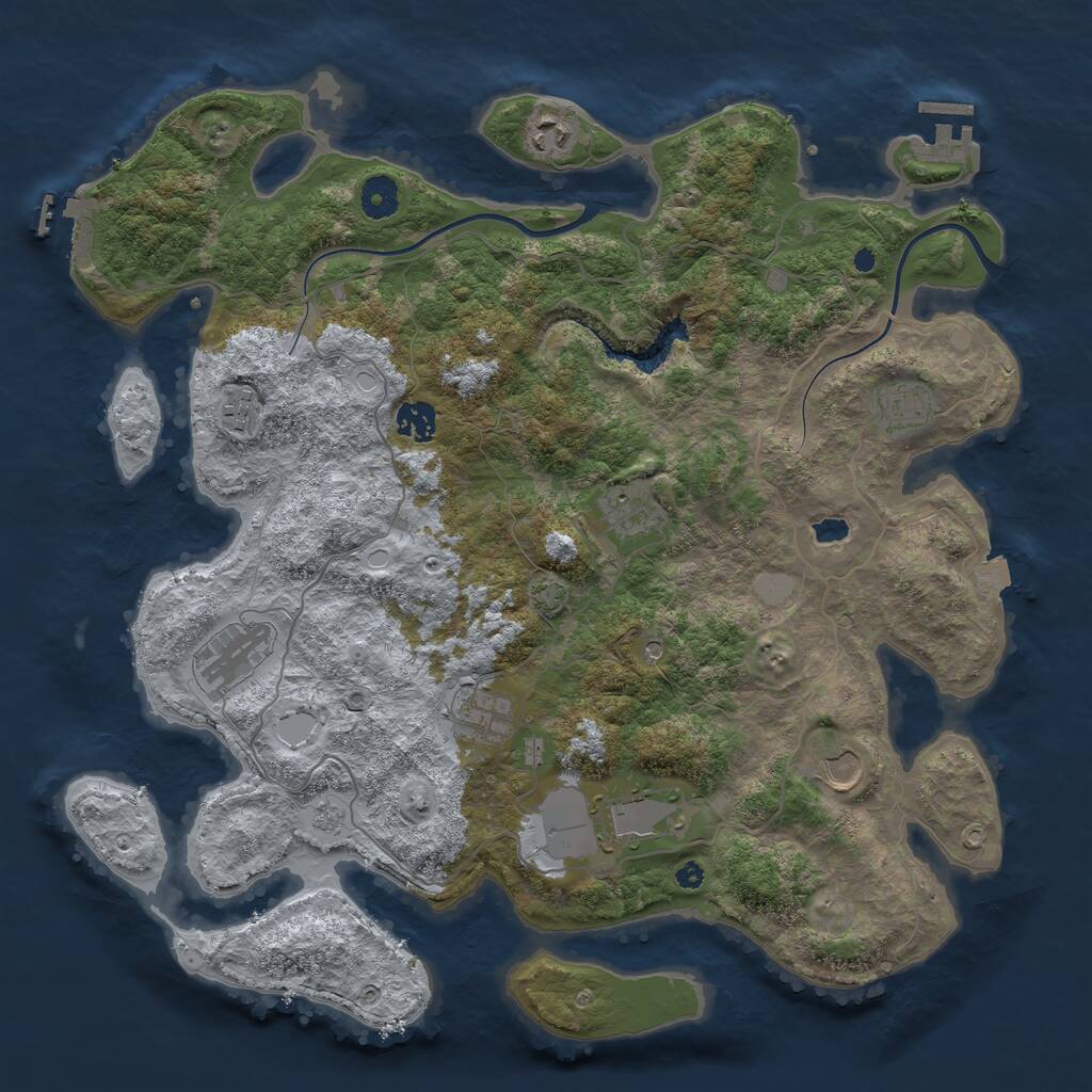 Rust Map: Procedural Map, Size: 4000, Seed: 5421654, 15 Monuments