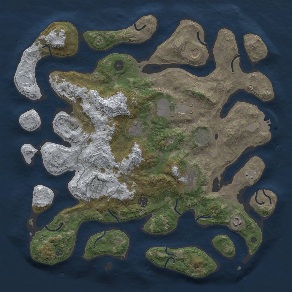 Rust Map: Procedural Map, Size: 4200, Seed: 1322376985, 17 Monuments