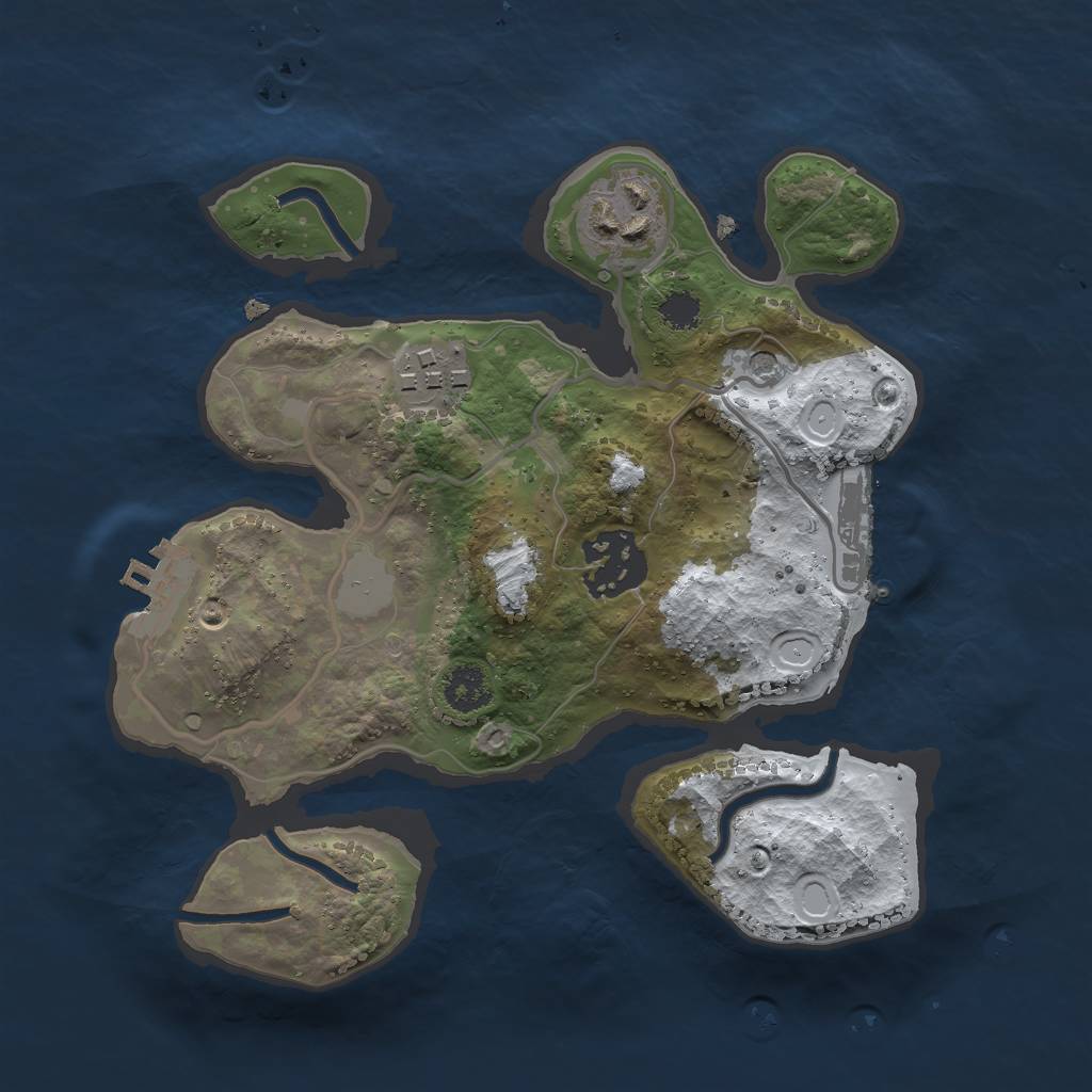 Rust Map: Procedural Map, Size: 2400, Seed: 1279281350, 11 Monuments