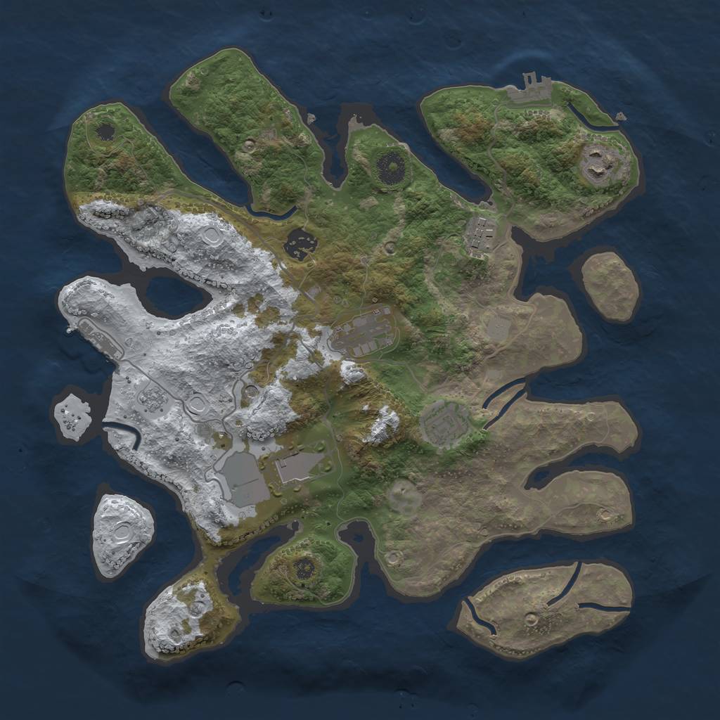 Rust Map: Procedural Map, Size: 3500, Seed: 1349665712, 15 Monuments