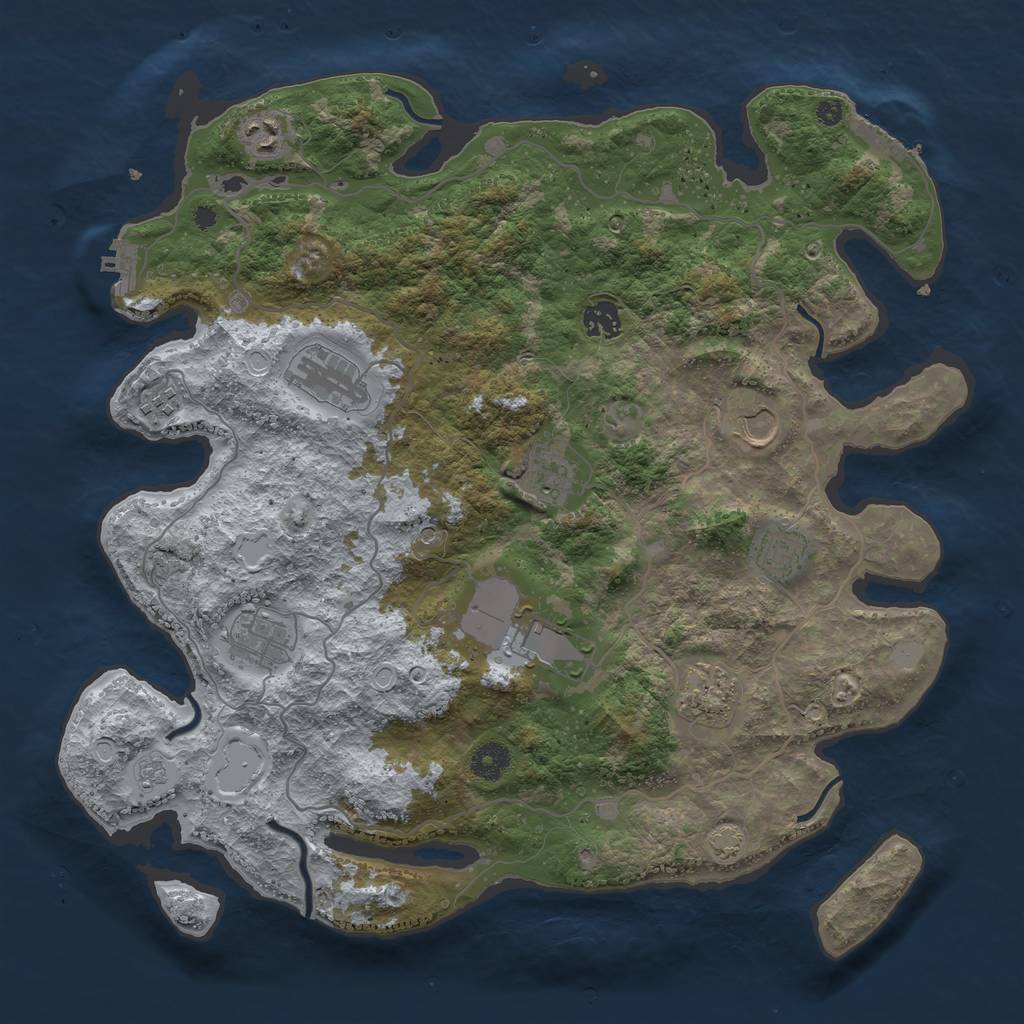 Rust Map: Procedural Map, Size: 4000, Seed: 20220219, 18 Monuments