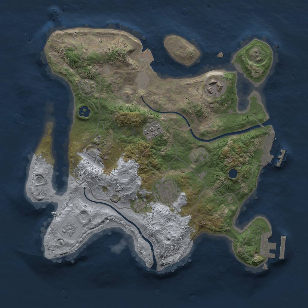 Rust Map: Procedural Map, Size: 2700, Seed: 1129767560, 9 Monuments
