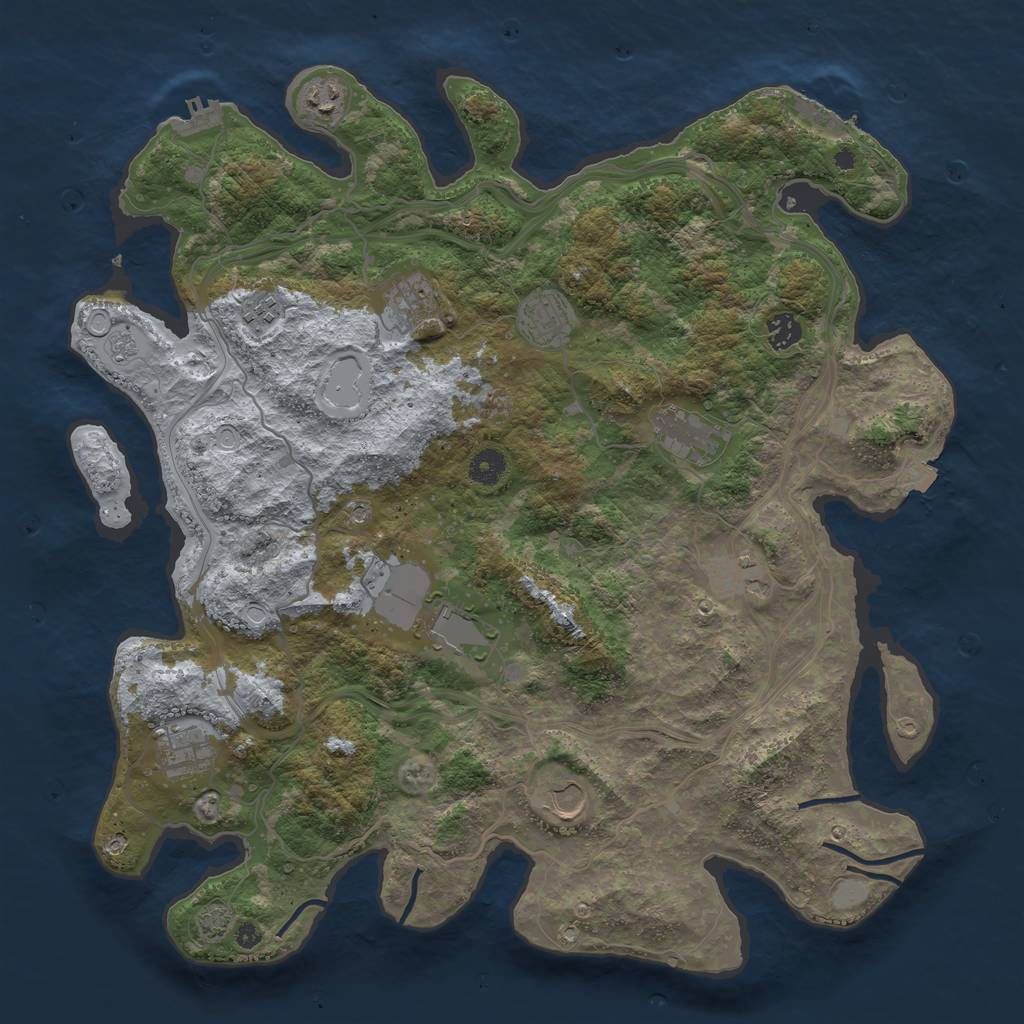 Rust Map: Procedural Map, Size: 4250, Seed: 30442118, 18 Monuments