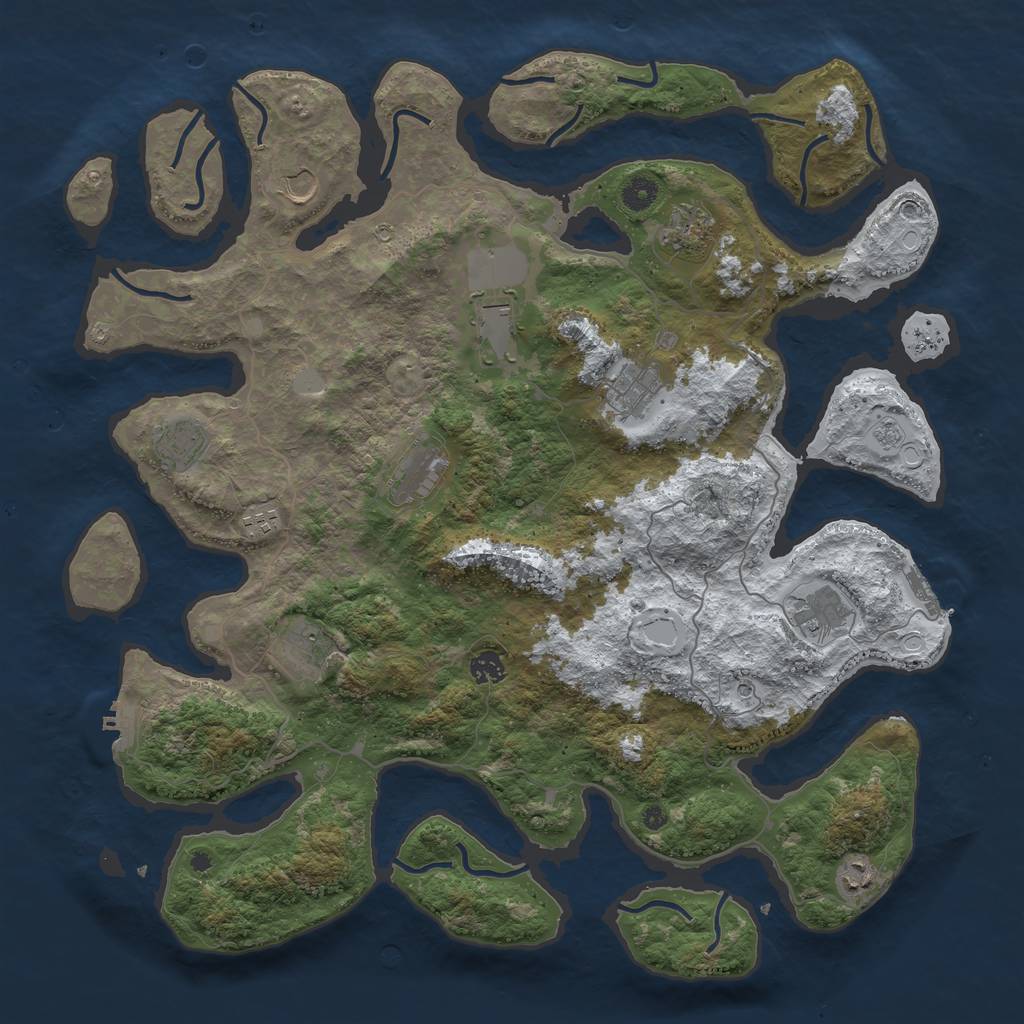 Rust Map: Procedural Map, Size: 4500, Seed: 451279904, 20 Monuments