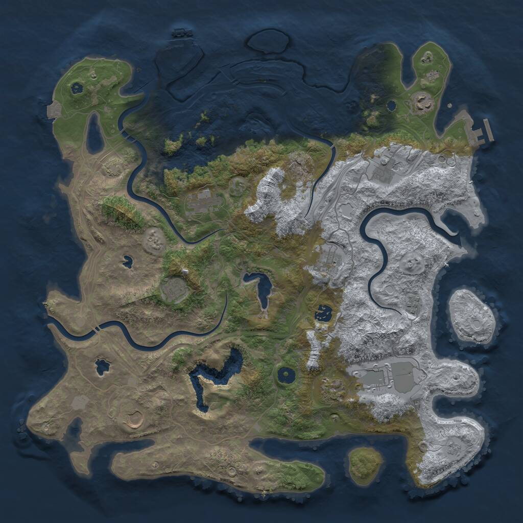 Rust Map: Procedural Map, Size: 4500, Seed: 1865382, 16 Monuments