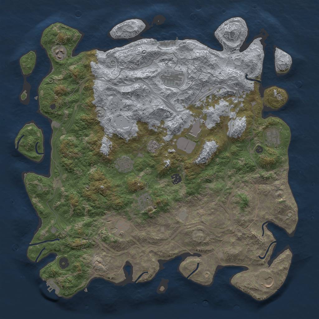 Rust Map: Procedural Map, Size: 4500, Seed: 33769446, 17 Monuments