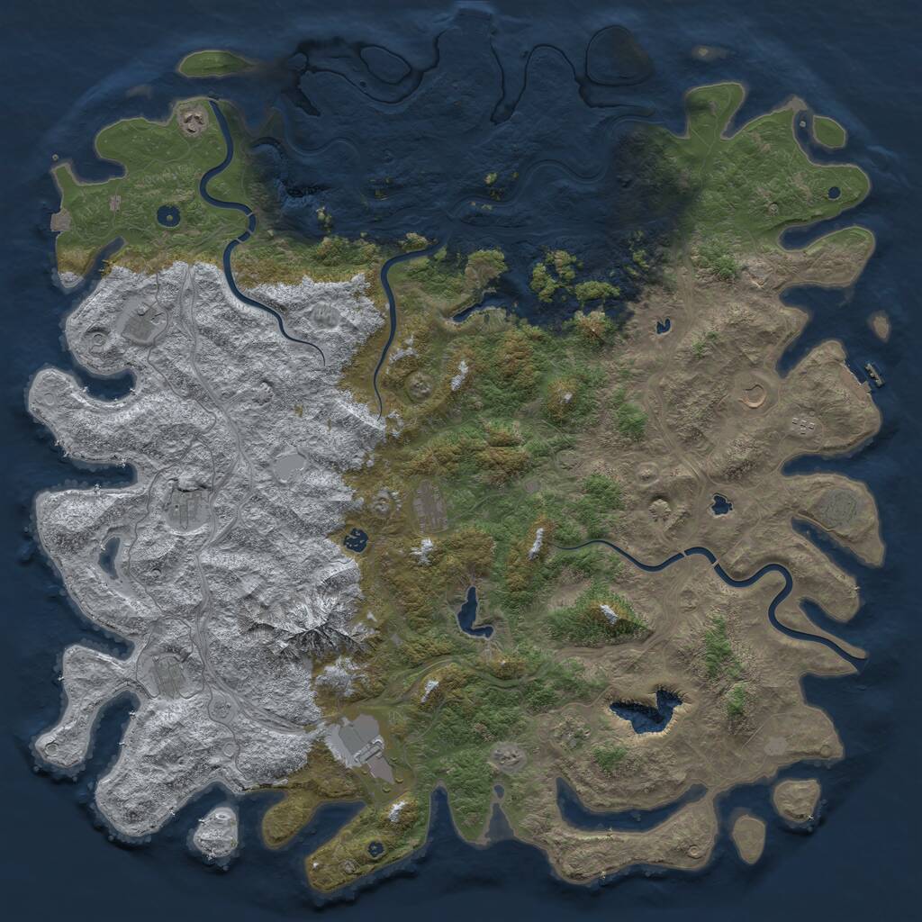 Rust Map: Procedural Map, Size: 6000, Seed: 1273, 17 Monuments