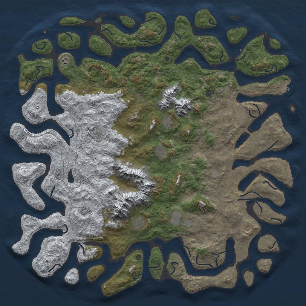 Rust Map: Procedural Map, Size: 6000, Seed: 1273, 20 Monuments