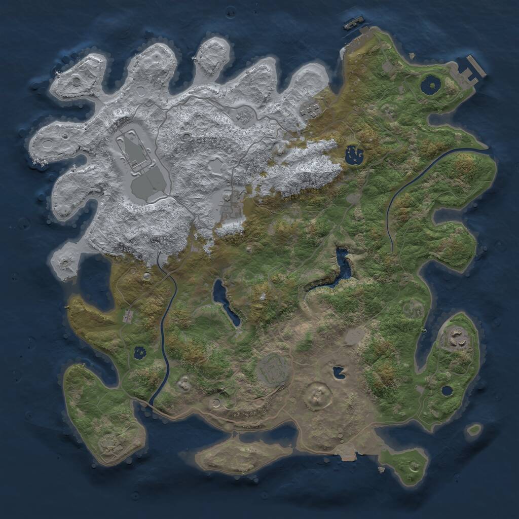 Rust Map: Procedural Map, Size: 4000, Seed: 1621673268, 12 Monuments