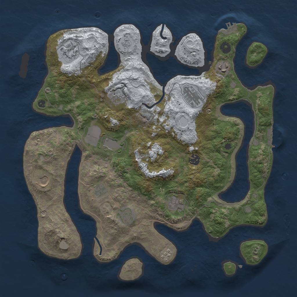 Rust Map: Procedural Map, Size: 4000, Seed: 366473, 20 Monuments