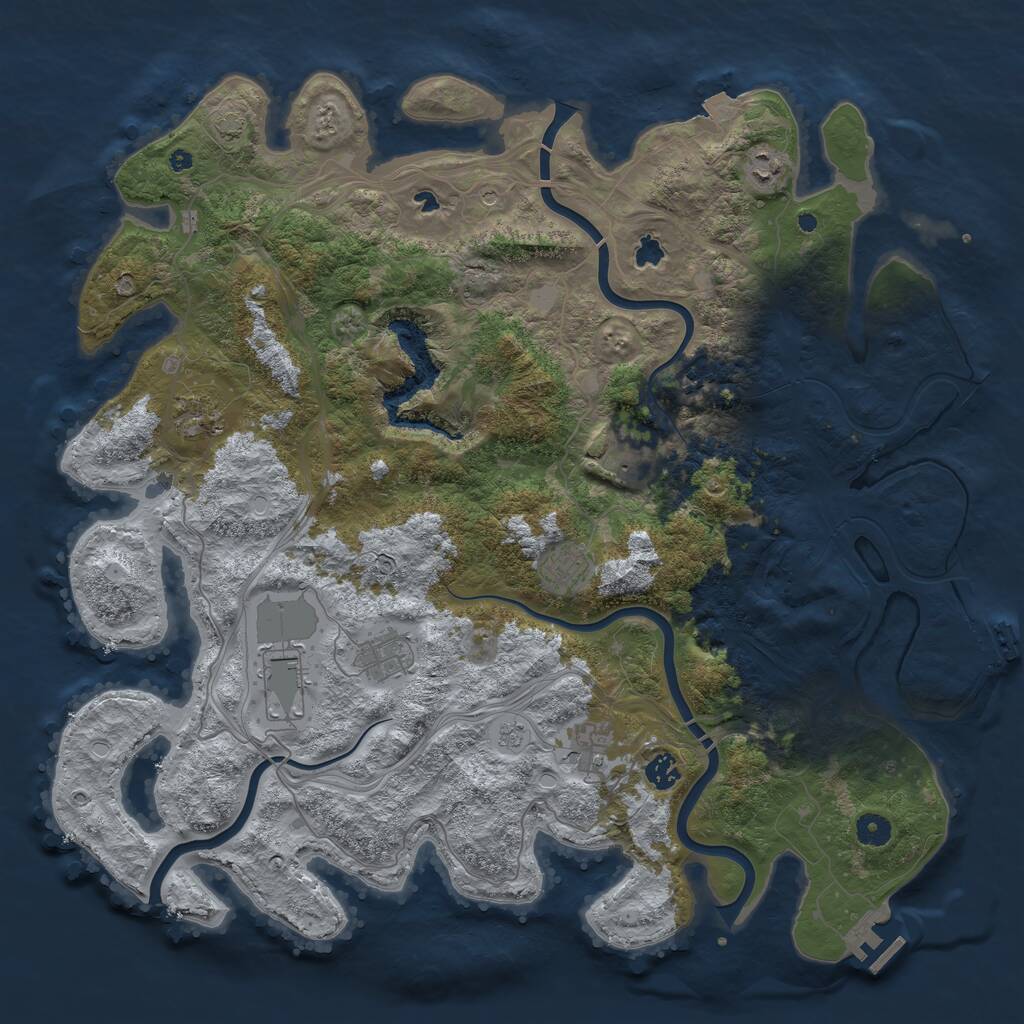 Rust Map: Procedural Map, Size: 4500, Seed: 752430750, 15 Monuments