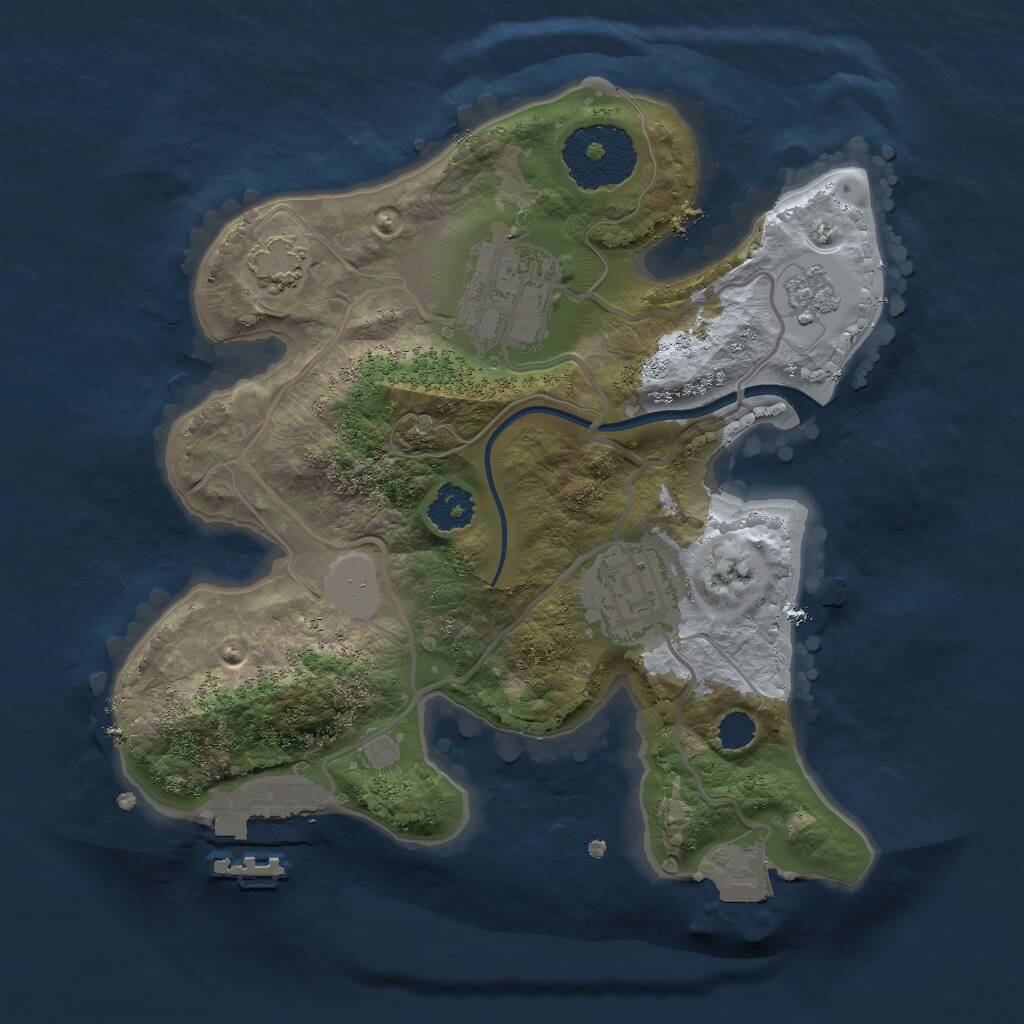 Rust Map: Procedural Map, Size: 2250, Seed: 9000000, 6 Monuments