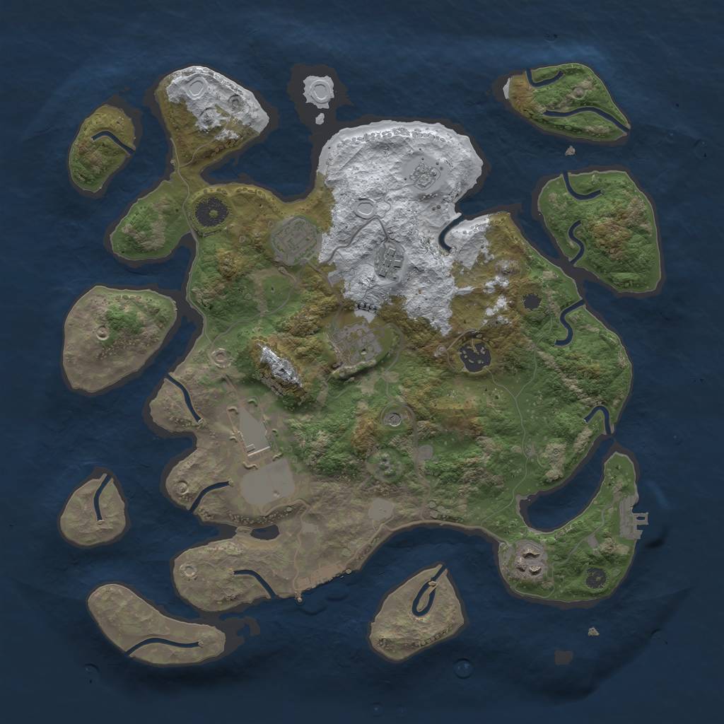Rust Map: Procedural Map, Size: 3600, Seed: 1867031962, 15 Monuments