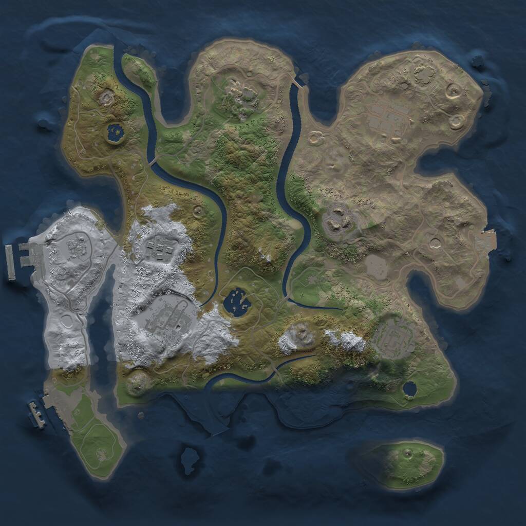 Rust Map: Procedural Map, Size: 3000, Seed: 1963859911, 13 Monuments