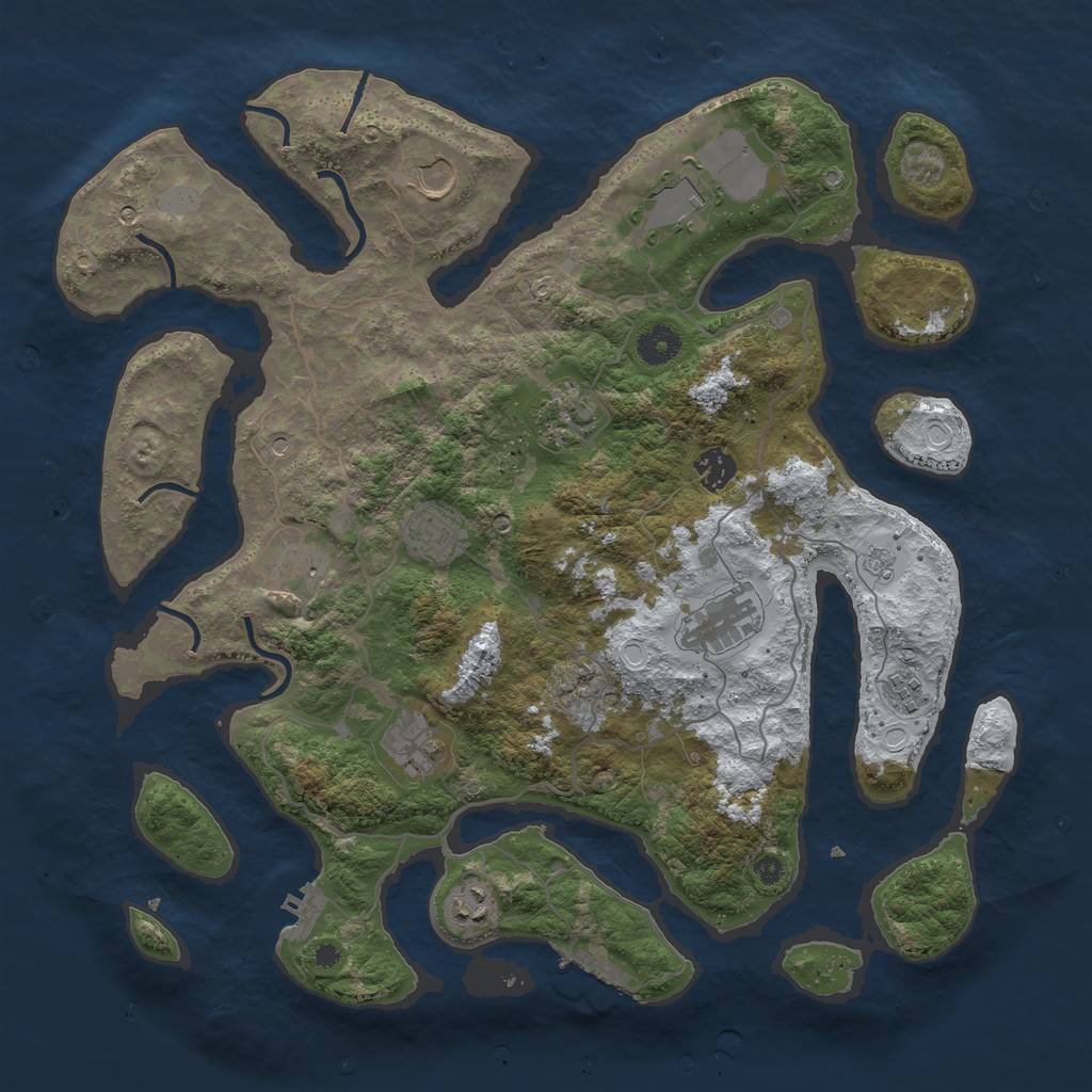 Rust Map: Procedural Map, Size: 4000, Seed: 59, 19 Monuments