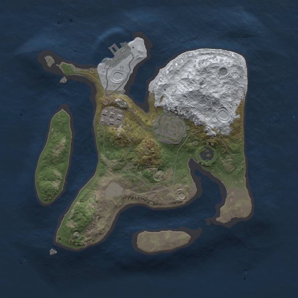 Rust Map: Procedural Map, Size: 2200, Seed: 1990420155, 8 Monuments