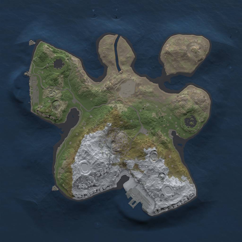 Rust Map: Procedural Map, Size: 2000, Seed: 28291295, 5 Monuments